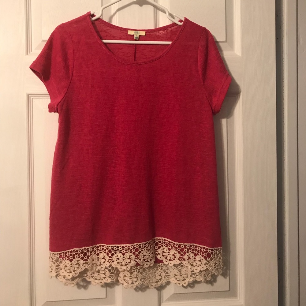 Pink/crochet top